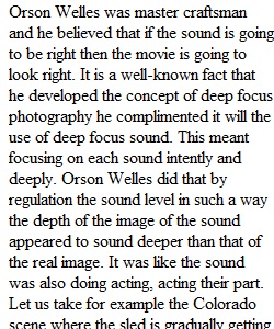 Discussion 5.1 Film Sound in Citizen Kane