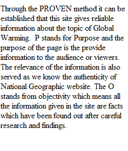 WEEK 1 LAB CREDIBLE SOURCES