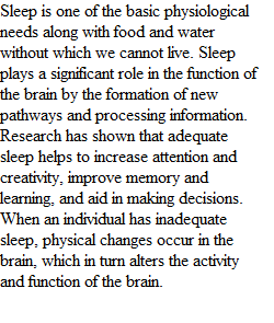 Sleep function