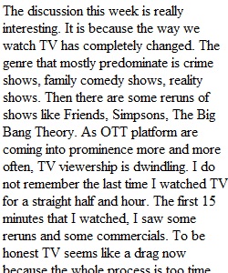 Discussion 6.1 Television in Everyday Life