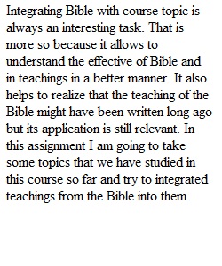 Biblical Integration Essay Assignment