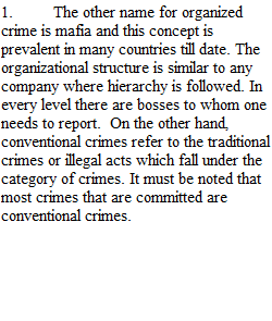 Week 1 DQ 1 Organized Crimes