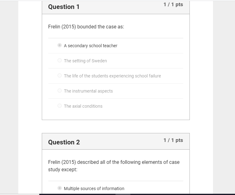 Quiz: Five Qualitative Studies