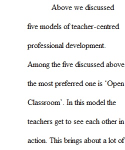 Models of Professional Development Matrix