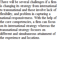 International to transnational strategies
