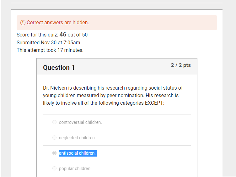 Quiz: Externalizing Disorders