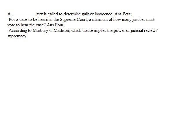 Ch 13 Quiz Courts: Judicial Politics: PLSC 001 Introduction to American Government and Politics-80568/69/71/67-TB