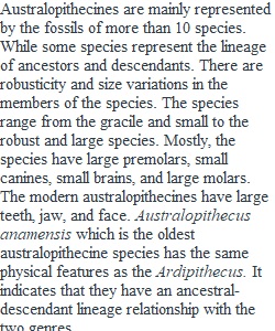 Australopithecines