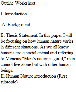 Final Paper Outline