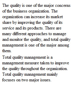 Total Quality Management-Discussion