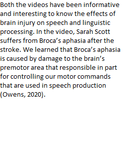 Unit 2.1 DB Aphasia - Sarah and Byron